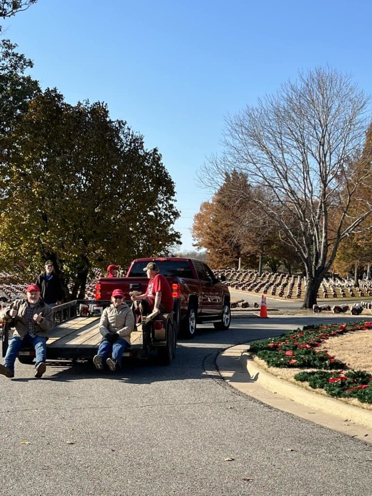 laying the wreaths